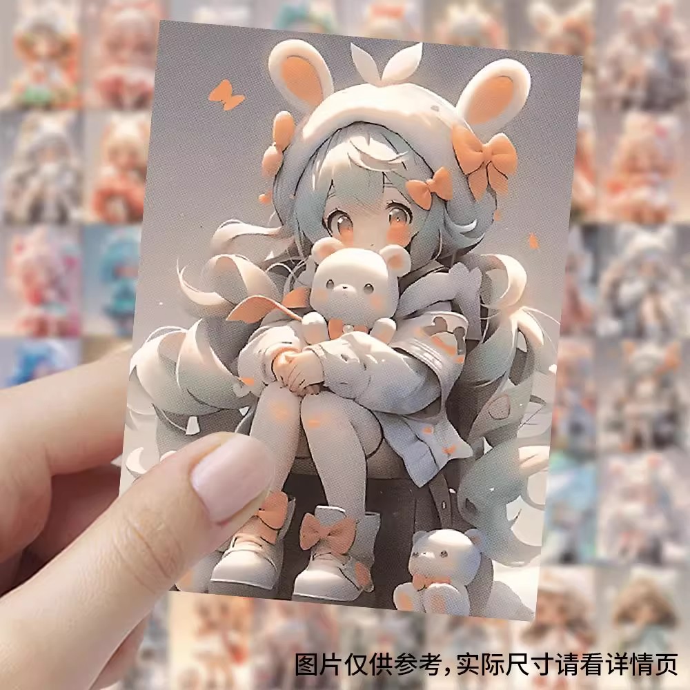 60张可爱卡通人物贴纸防水手账