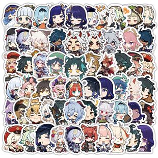 120张Q版可爱原神贴纸原神启动装饰手机壳行李箱diy手账防水贴画