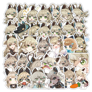 绮良良贴纸Q版原神周边手账笔记本猫又头像行李箱贴画高清二次元