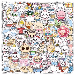 886张chiikawa吉伊卡哇贴纸乌萨奇小八卡通可爱图案diy装饰标签贴