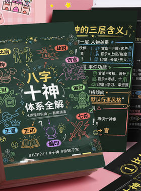 国学易经八字十神生克关系贴纸