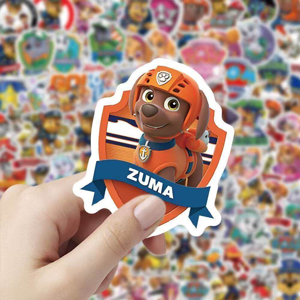 104张汪汪立大功贴纸可爱儿童狗狗卡通装饰趣味手账贴画防水立体