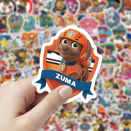 104张汪汪立大功贴纸可爱儿童狗狗卡通装饰趣味手账贴画防水立体