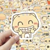 搞怪CC猫表情包古早萌物儿童装 超值300贴 饰笔记本桌面封口贴