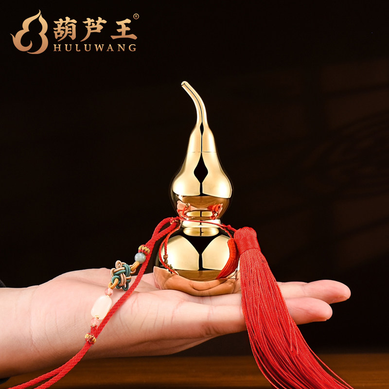 葫芦王铜葫芦挂件空心开口纯黄铜葫芦摆件镇宅家居门口吉祥装饰品