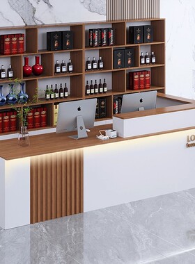 吧台收银台酒吧台球厅美容院超市店铺商用服务台公司前台桌接待台