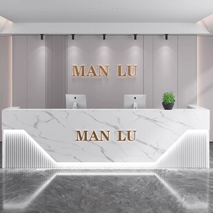 收银台转角公司前台接待台轻奢吧台商用工作台新中式收款台柜台桌