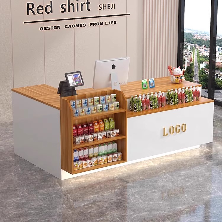 吧台收银台店铺小型柜台便利店超市柜台桌展示架奶茶店前台接待台