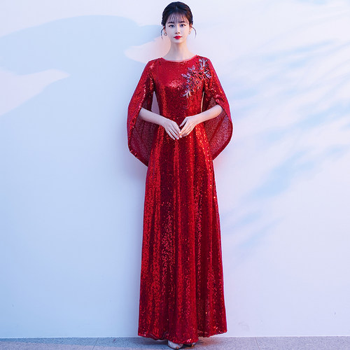 大合唱团演出服女长裙礼服新款