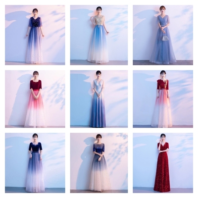 大合唱团演出比赛女纱裙成人长裙