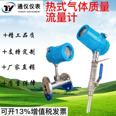 高精度热式气体质量流量计插入式管道式压缩空气氧气氮气天然气