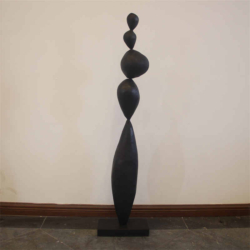 厂家销售黑色碳化木质摆件销售中心别墅客厅书房会客室玄关艺