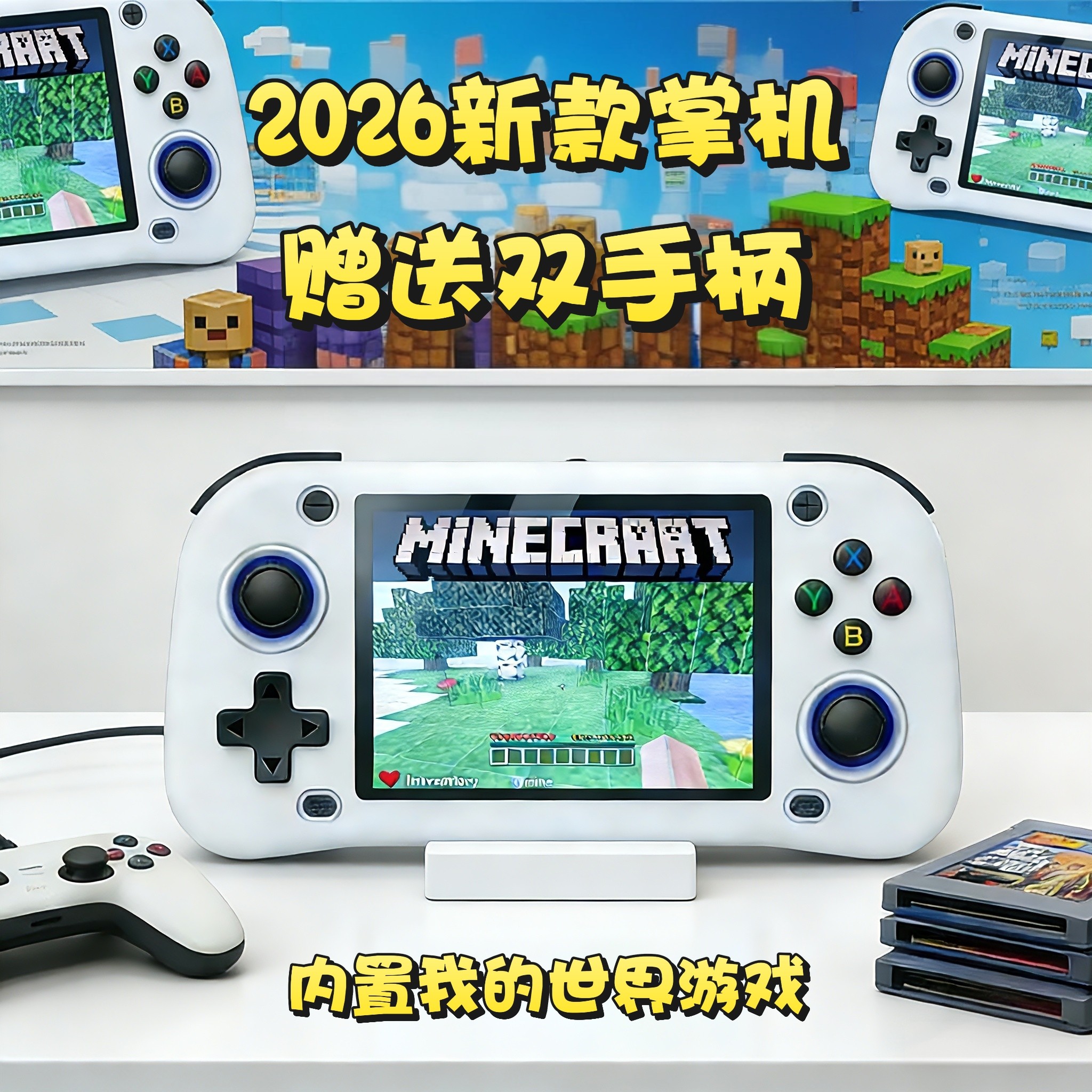 2026新款游戏掌机我的世界PSPPS1街机等多种模拟器双人手柄