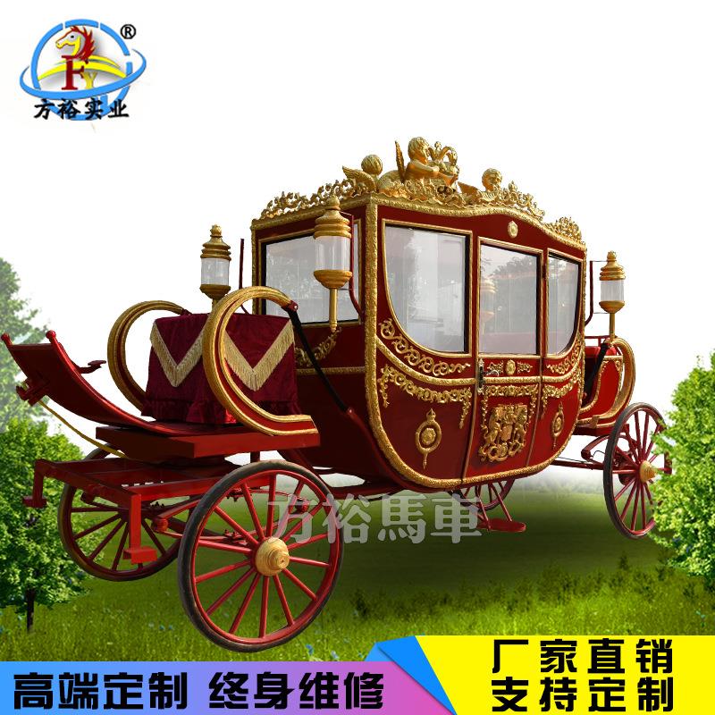 定制铁艺制品仿古马车 房地产活动婚庆摄影电动旅游马车来图制作