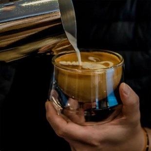萃取饮料杯 轻奢耐热玻璃双层咖啡杯高颜值拿铁拉花杯意式