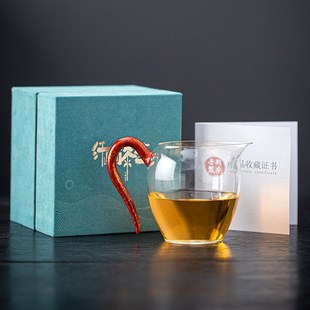 梦南州大漆茶具公道杯分茶器茶海茶道高端无铅玻璃手工漆器高硼硅