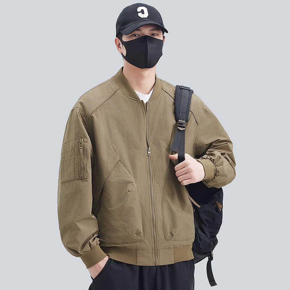 工装外套男士春秋冬季新款宽松棒球服领夹克高级感潮流休闲上衣服