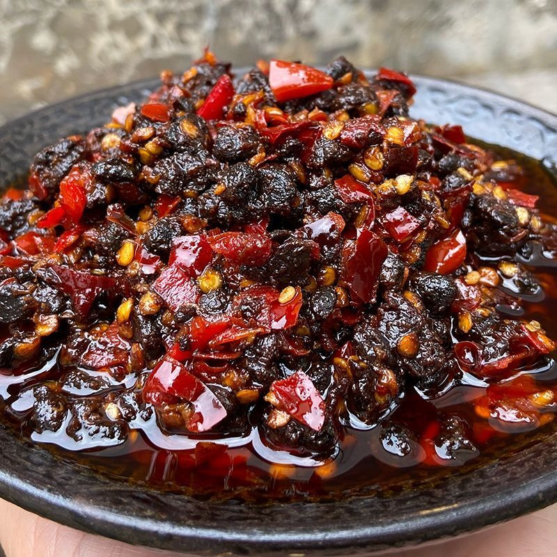 江西特产爆椒豆豉辣椒酱香辣风味豆鼓剁辣椒酱下饭菜拌饭拌面很香