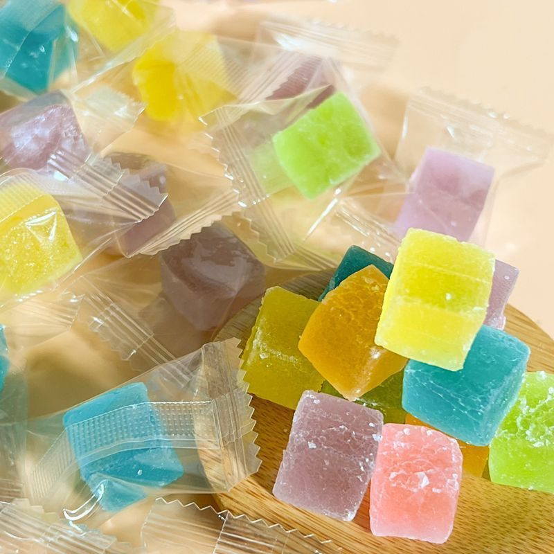 网红琥珀糖高颜值零食抖音咀嚼声控多种口味独立包装宝石糖果混装