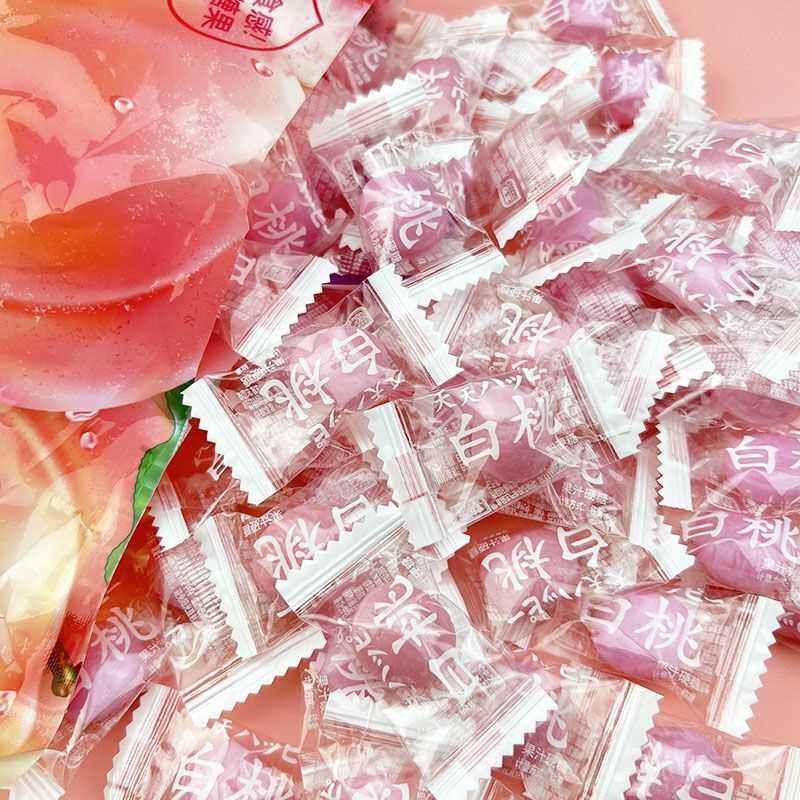 白桃果汁水果硬糖葡萄味糖零食休闲礼袋结婚批发喜糖招待网红糖果