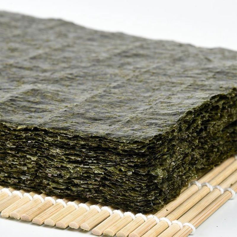 寿司海苔商用紫菜包饭专用饭团材料食材即食大片烤海苔50张墨绿色