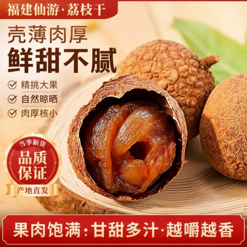 荔枝干新货福建干荔枝壳薄肉厚非荔枝干特级桂味妃子笑荔枝肉干货