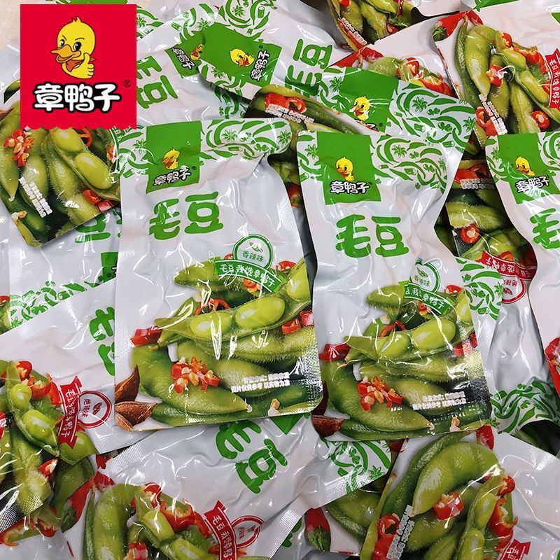 章鸭子毛豆散称400g香辣味卤味素食休闲小吃湖南特产品即食辣味