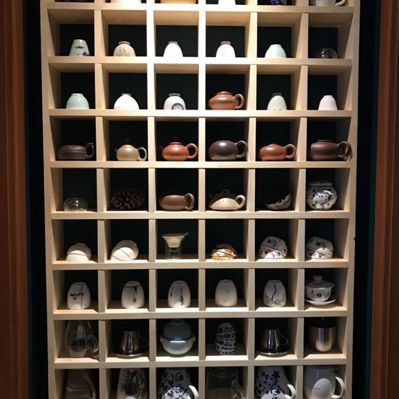 实木格子架茶壶展示架墙面置物架博古架挂墙隔板储物架挂墙摆件