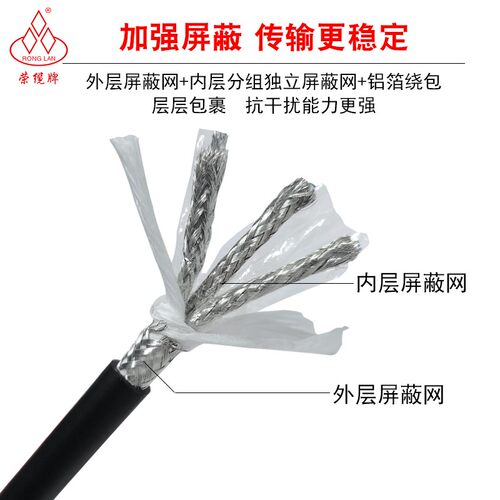 4 6 8 10 12芯分组独立双绞屏蔽线耐油抗干扰数控机床拖链电缆线