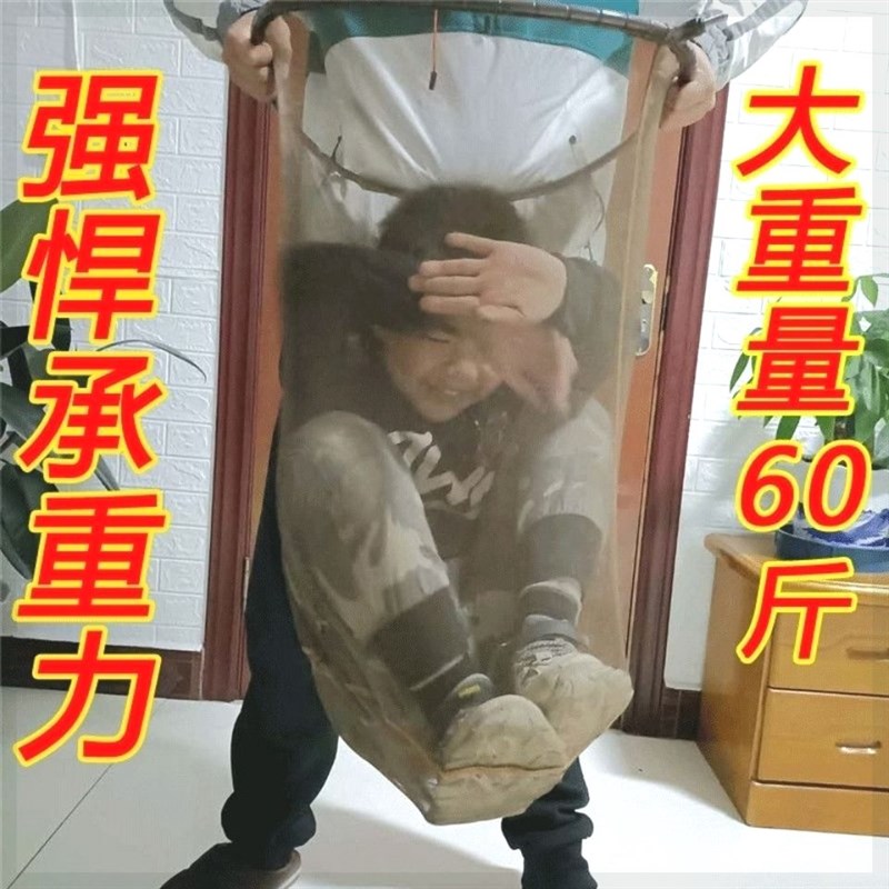 不锈钢大物抄网加深网兜抄网套装伸缩定位钓鱼杆全套捞兜渔具