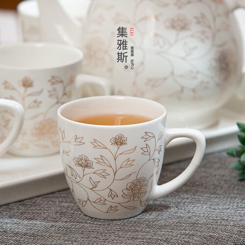 茶壶套装家用陶瓷茶具茶杯整套简约中式泡茶组合陶瓷杯客厅茶杯具
