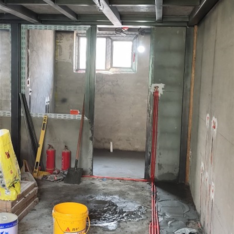 轻体砖砌墙,钢结构施工,电路布线