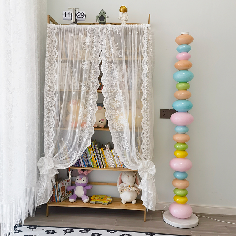 唯美窗帘蕾丝纱帘弧形柜三角柜书架遮灰尘帘杂物帘梦幻帘遮光帘