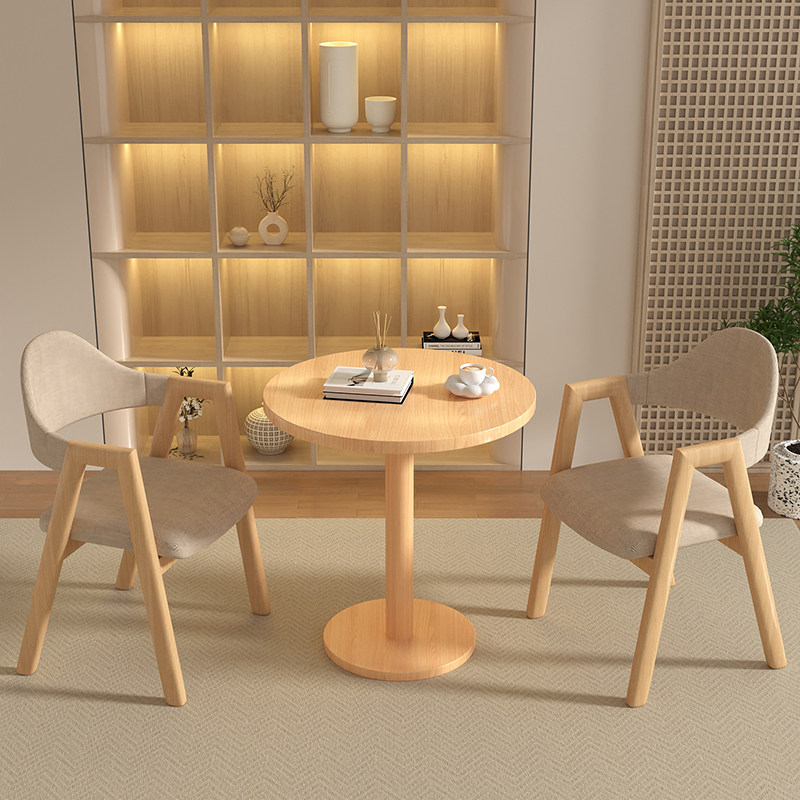 会客接待小圆桌简约咖啡奶茶店桌子商用休息区原木风洽谈桌椅组合,住宅家具,板木餐桌,淘宝优惠券,粉丝福利购,淘宝优惠卷
