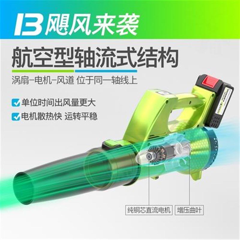 工业鼓风机充电大功率220v吹灰吹风清灰12/24车载树叶吹雪除尘器