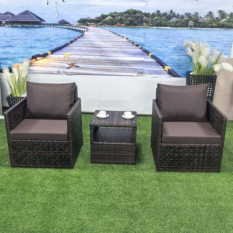 户外沙发编藤庭院家具防水防潮藤艺编制藤椅沙发露天桌椅沙发家具