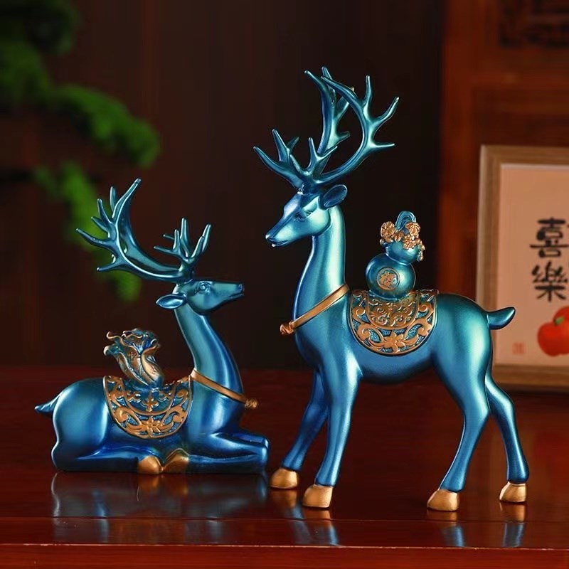 创意招财鹿摆件家居装饰品室内客厅酒柜玄关房间摆设乔迁新居礼