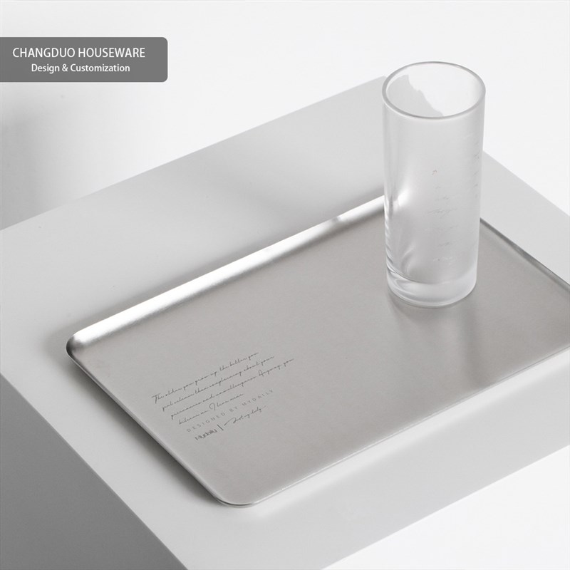 工业风黑色方形不锈钢金属托盘餐盘茶具收纳烤盘餐厅烤箱厨房家用