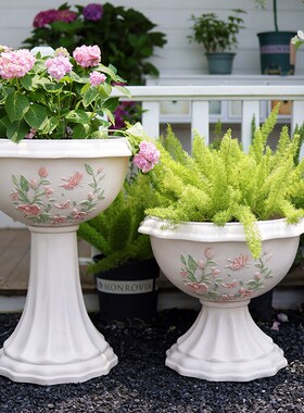欧式罗马柱花园户外装饰摆件庭院花架底座仿石膏院子阳台大花盆