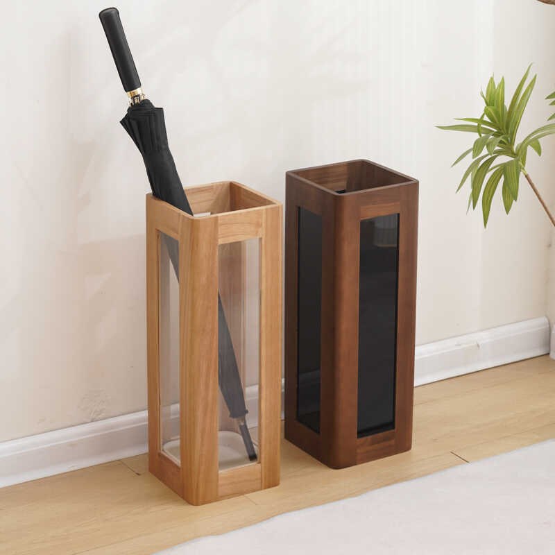 雨伞收纳架家用门口伞桶商用酒店大容量雨伞架中式实木雨伞收纳桶