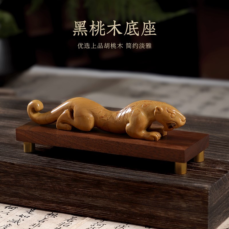 虎符摆件兵符信物摆件男士镇纸笔搁手把件古玩生肖工艺品乔迁礼品