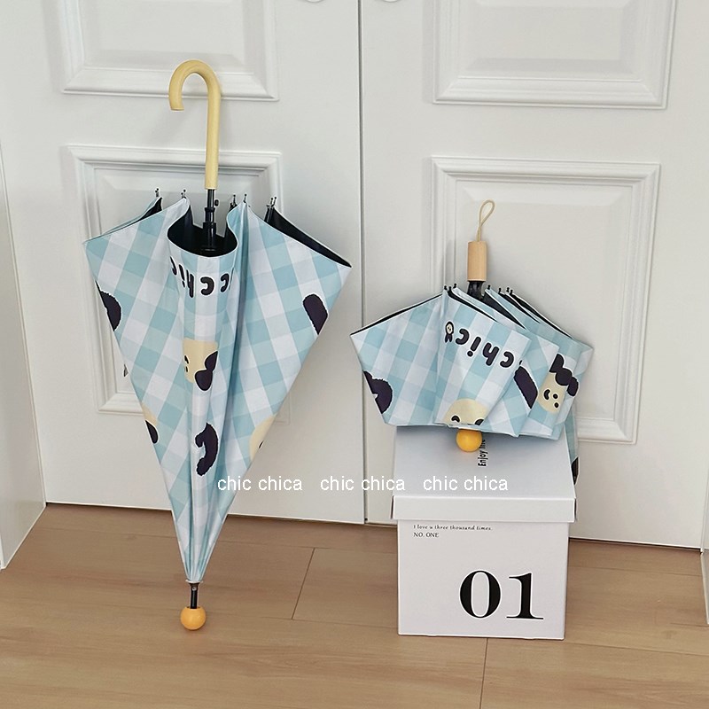 chic柠檬熟了~高颜值创意黄鼻子长柄雨伞女晴雨两用长柄伞高级感