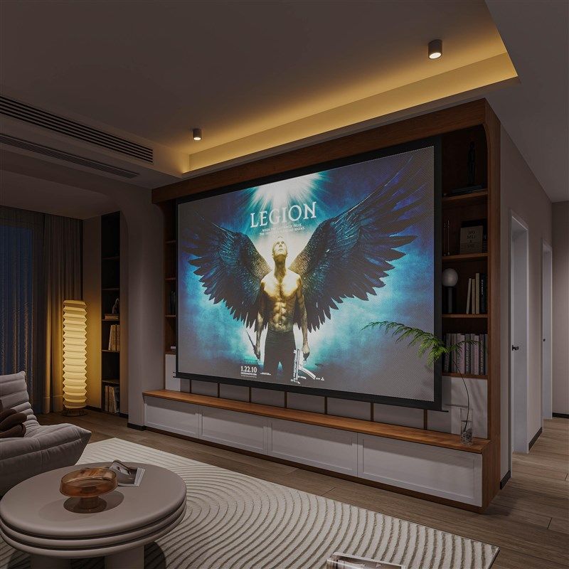 定制樱桃木书柜满墙一整体组合实木书架带门抽屉白色到顶电视投影