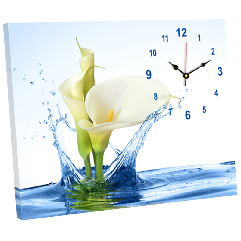 现代客厅餐厅装饰画简约厨房静音挂钟表水果电表箱免打孔遮挡壁画