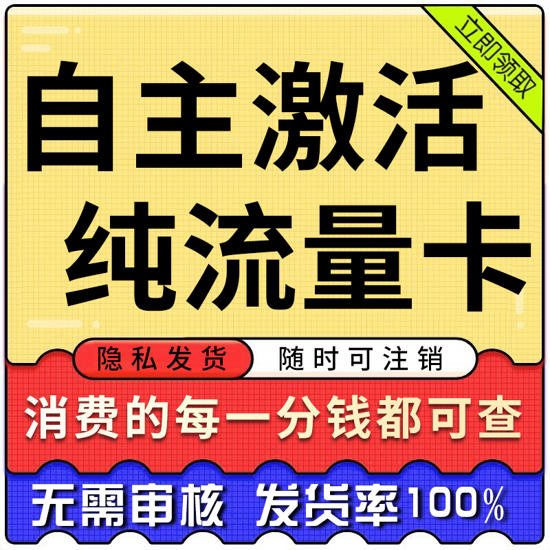纯流量上网卡学生用无号流量卡无线网无通话全国通用5g流量网卡