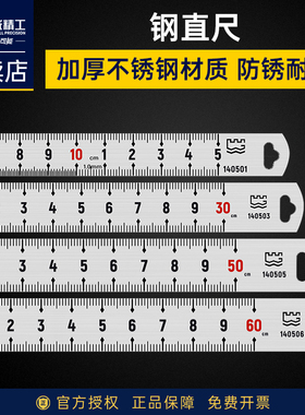 长城精工钢板尺一米长钢尺1米15cm不锈钢直尺600mm加厚刚尺子30cm