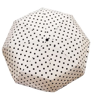 优雅黑白赫本波点黑胶防紫外线弯钩三折叠晴雨伞防晒遮阳太阳伞女