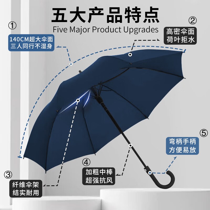 米波迪抗暴雨雨伞防风广告伞全自动长柄商务酒店直柄定制加大抗风