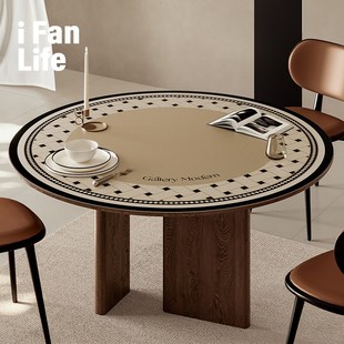 范店莫比复古圆形餐桌垫免洗防油防水桌布防烫高级感防滑垫桌面垫