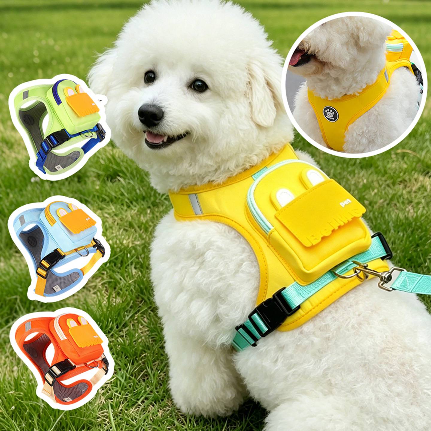 狗狗胸背牵引绳背心式宠物用品